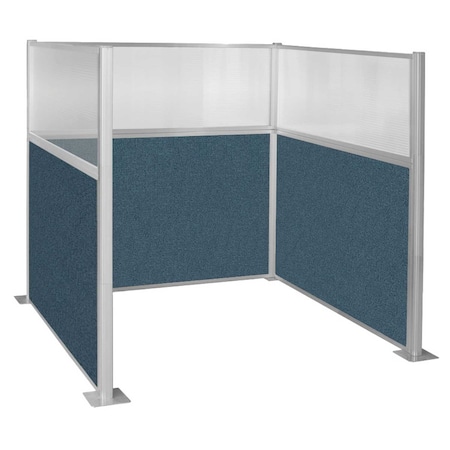 Versare Pre-Configured Hush Panel Cubicle (U Shape) 6' x 6' W/ Window Caribbean Fabric 1859320